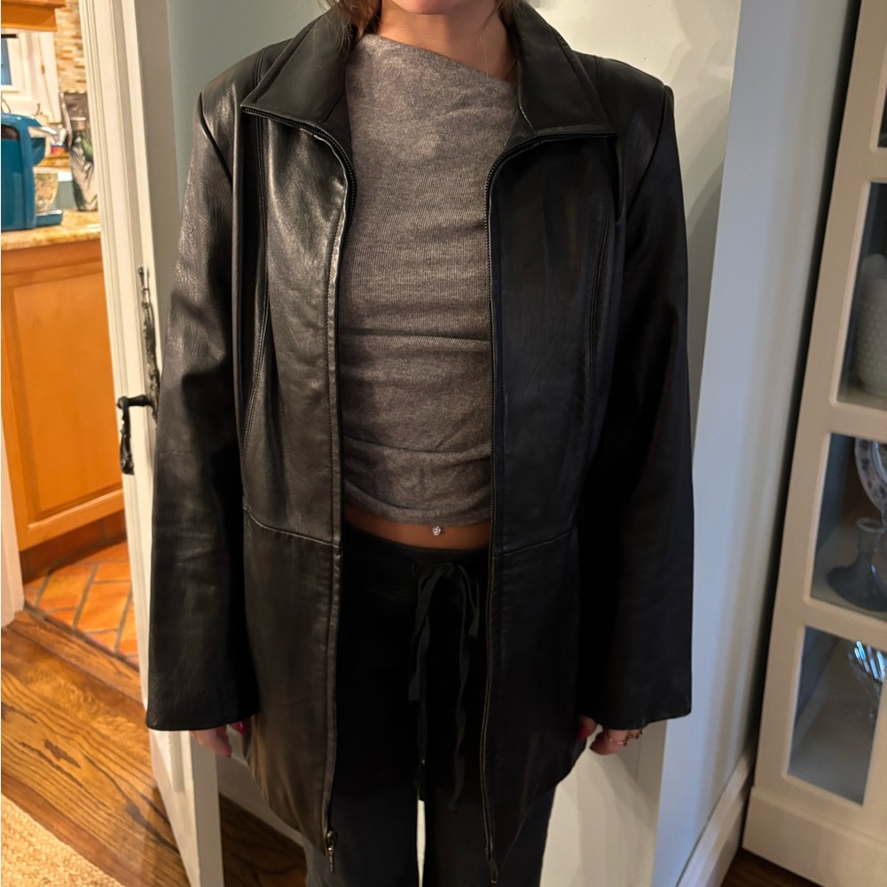 Nine West Black Leather Jacket for Women
